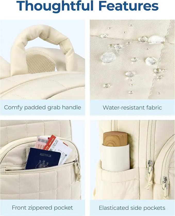 Side view of the backpack showing its profile and quick-access side pocket.