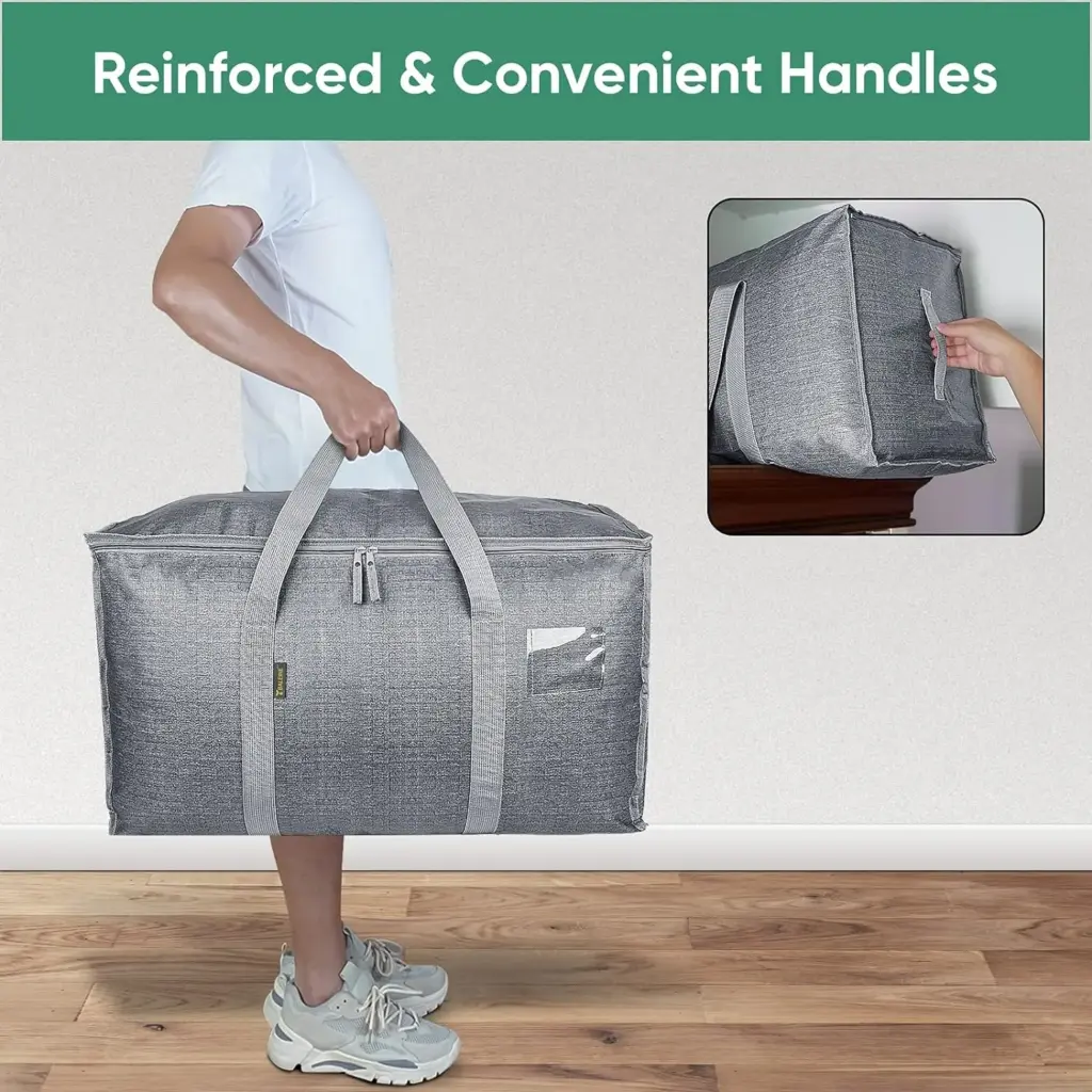 Close-up shot showing the bag's sturdy double zipper, silicone sealing strip, and secure buckle lock mechanism.