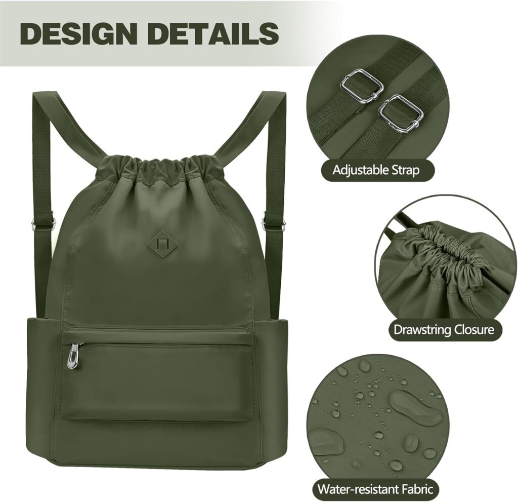Front view of the backpack highlighting the front zipper pocket and clean design.