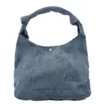 Mornarsko plava casual corduroy crossbody torba sa širokom ručkom, Krajeni krajevi, i zatvaranje gumba za pucanje, Dostupno za prilagodbu OEM -a ili ODM -a.