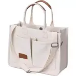 La bossa creuada de lona de múltiples compartiments presenta nanses dobles, Dues butxaques frontals, i una corretja de l'espatlla regulable: disponible per a la personalització OEM o ODM.