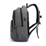 Burmese Business Multi-Compartment Business Laptop Backpack ၏ဘေးထွက်အမြင်, မျိုးစုံ zippered အခန်းနှင့်ချိန်ညှိထားသောပခုံးကြိုးများတပ်ဆင်ခြင်း.