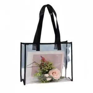 It-tote tax-xiri trasparenti tal-PVC li ma jgħaddix ilma minnu, Ideali għal ordnijiet OEM jew ODM, tista 'żżomm oġġetti bħal bukkett fjuri u ritratt ġewwa.