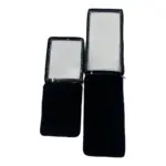 Organisateur de bijoux en velours de luxe avec couvercle transparent en deux tailles, montré sur un fond blanc - parfait pour la personnalisation OEM / ODM.