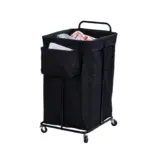 O Hamper de lavandería con rodas ao estilo hotel ten un peto lateral e é ideal para soster roupa e roupa dobradas, Deseñado para as necesidades OEM/ODM.