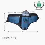 Sabuk olahraga nilon dengan pemegang botol, featuring the "Honorisk" dimensi logo dan berlabel; beratnya 141g. Tersedia untuk kustomisasi OEM dan ODM.