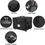 مستندات وثيقة ذات سعة كبيرة ومقاومة للماء ، حقيبة تخزين الكتب مع عجلات, قفل مزيج, مقابض, أكياس شبكة, حزام الجر, وعجلات قابلة للقفل - تخصيص OEM/ODM متاح.