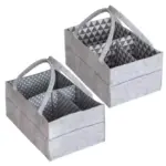 Duo griseo multi-cellula sensit repono totes cum tractat, unum eidem cum Polka Dots, alterum triangulorum.