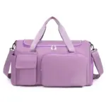 Minimālisma lielas ietilpības ceļojuma tote lavandas rokturos, pleca siksna, un vairākas priekšējās kabatas - Ideāls ODM un OEM prasībām.