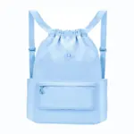 Ransel Oxprord Oxpord Oxpord nganggo kompartemen dina biru, Panas, kantong zipper hareup, sareng kantong sisi, ditembongkeun dina latar bodas.