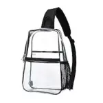 Moda PVC transparente Crossbody póoj yéetel recorte negro, u k'áalal cremallera, yéetel pooj malla lateral-perfecto utia'al u personalización OEM leti' ODM.