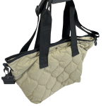 Custom quilted tote bag na may padded fabric at webbing handle para sa pang-araw-araw na paggamit